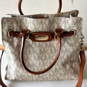 Michael Kors Tan and Brown Tote Bag